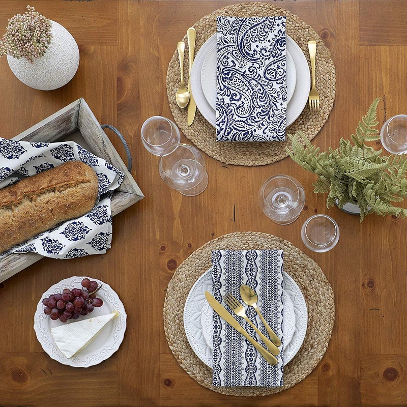 WENFOME Round Woven Placemats, 11.8inch Natural Wicker Placemats, Set of 4 Water Hyacinth Straw Braided Tablemats, Rattan Tablemats Rustic Chargers Weave Placemats for Dining Table - Image 5